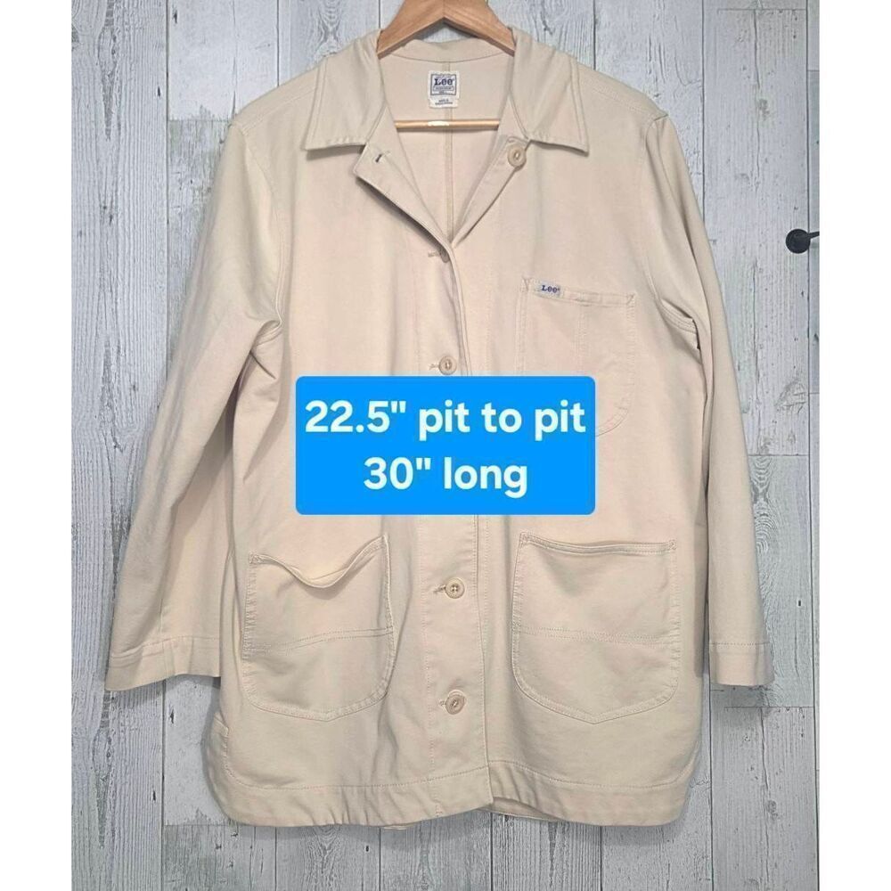 Lee Workwear Chore Shacket Jacket Top in Ivory Sz L - Picture 5 of 9